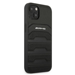 Оригинален твърд гръб AMG Leather Debossed Lines AMHCP13SGSEBK - iPhone 13 mini черен - Img 4