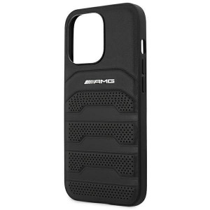 Оригинален твърд гръб AMG Leather Debossed Lines AMHCP14XGSEBK - iPhone 14 Pro Max черен - Img 6