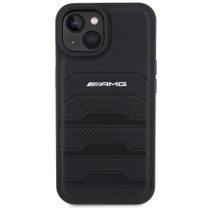 Оригинален твърд гръб AMG Leather Debossed Lines - iPhone 15 черен - Img 3