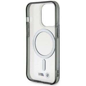 Оригинален твърд гръб BMW Silver Ring MagSafe BMHMP14LHCRS - iPhone 14 Pro прозрачен - Img 7