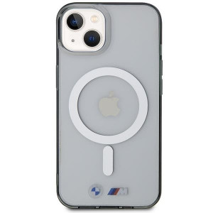 Оригинален твърд гръб BMW Silver Ring MagSafe BMHMP14SHCRS - iPhone 14 прозрачен - Img 3