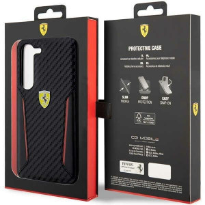 Оригинален твърд гръб FERRARI Carbon Contrast Edges FEHCS23MNPYK - Samsung Galaxy S23+ черен - Img 8