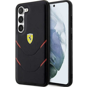 Оригинален твърд гръб FERRARI Hot Stamp Lines FEHCS23MPBAK - Samsung Galaxy S23+ черен - Img 1