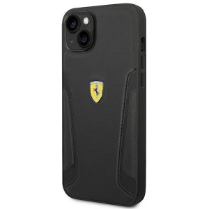 Оригинален твърд гръб FERRARI Leather Stamp Sides FEHCP14MRBUK - iPhone 14 Plus черен - Img 2