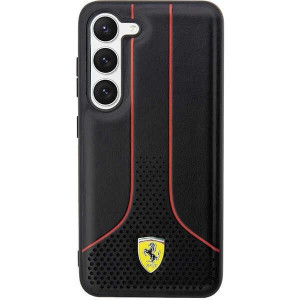 Оригинален твърд гръб FERRARI Perforated 296 P FEHCS23SPCSK - Samsung Galaxy S23 черен - Img 3