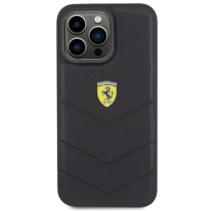 Оригинален твърд гръб FERRARI Quilted Metal Logo - iPhone 15 Pro Max черен - Img 3