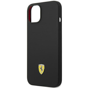 Оригинален твърд гръб FERRARI Silicone Metal Logo FEHCP14SSIBBK - iPhone 14 черен - Img 6