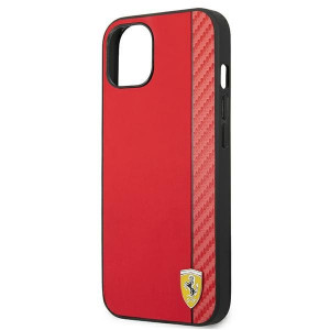 Оригинален твърд гръб FERRARI Track Carbon Stripe FESAXHCP13SRE - iPhone 13 mini червен - Img 6