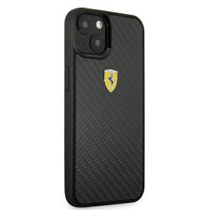 Оригинален твърд гръб FERRARI Track Real Carbon FEHCP13SFCABK - iPhone 13 mini черен - Img 4