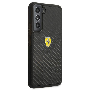 Оригинален твърд гръб FERRARI Track Real Carbon FEHCS22MFCAK - Samsung Galaxy S22+ черен - Img 4