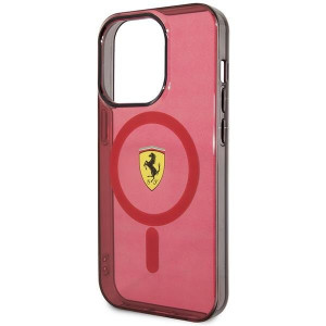 Оригинален твърд гръб FERRARI Translucent MagSafe FEHMP14XURKR - iPhone 14 Pro Max червен полупрозрачен - Img 6