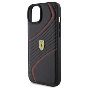 Оригинален твърд гръб FERRARI Twist Metal Logo - iPhone 15 Plus черен - Img 6
