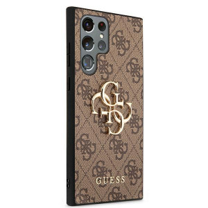 Оригинален твърд гръб GUESS 4G Big Metal Logo GUHCS22L4GMGBR - Samsung Galaxy S22 Ultra кафяв - Img 4