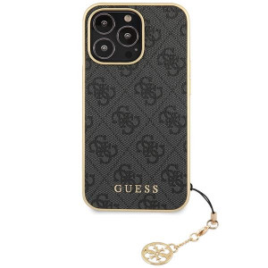 Оригинален твърд гръб GUESS 4G Charms GUHCP14LGF4GGR - iPhone 14 Pro сив - Img 3