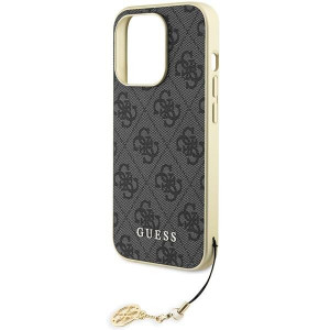 Оригинален твърд гръб GUESS 4G Charms GUHCP15LGF4GGR - iPhone 15 Pro сив - Img 6