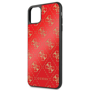 Оригинален твърд гръб GUESS 4G Double Layer Glitter - iPhone 11 Pro Max червен - Img 3