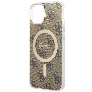 Оригинален твърд гръб GUESS 4G GUHMP14MH4STW - iPhone 14 Plus кафяв - Img 5