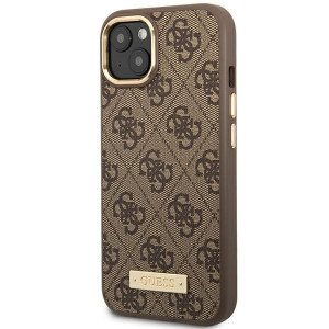 Оригинален твърд гръб GUESS 4G Logo Plate MagSafe GUHMP14MU4GPRW - iPhone 14 Plus кафяв - Img 2