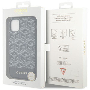 Оригинален твърд гръб GUESS GCube Stripes MagSafe GUHMN61HGCFSEK - iPhone 11 черен - Img 8