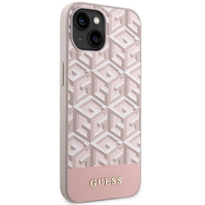 Оригинален твърд гръб GUESS GCube Stripes MagSafe GUHMP14SHGCFSEP - iPhone 14 розов - Img 4