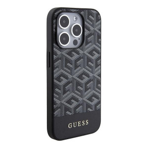 Оригинален твърд гръб GUESS GCube Stripes MagSafe - iPhone 15 Pro черен - Img 4