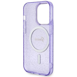 Оригинален твърд гръб GUESS Glitter Gold MagSafe GUHMP14LHCMCGU - iPhone 14 Pro лилав - Img 7