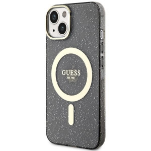 Оригинален твърд гръб GUESS Glitter Gold MagSafe GUHMP14MHCMCGK - iPhone 14 Plus черен - Img 2