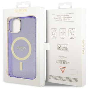 Оригинален твърд гръб GUESS Glitter Gold MagSafe GUHMP14MHCMCGU - iPhone 14 Plus лилав - Img 8