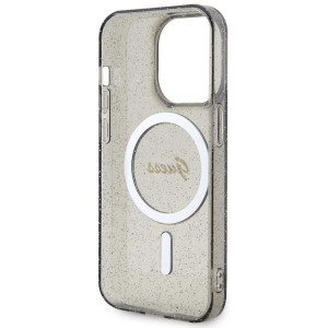 Оригинален твърд гръб GUESS Glitter Gold MagSafe GUHMP14XHCMCGK - iPhone 14 Pro Max черен - Img 7