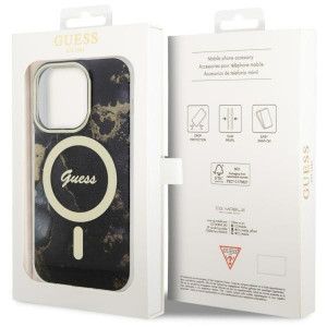 Оригинален твърд гръб GUESS Golden Marble MagSafe GUHMP14LHTMRSK - iPhone 14 Pro черен - Img 8