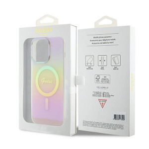 Оригинален твърд гръб GUESS IML Iridescent MagSafe GUHMP15XHITSP - iPhone 15 Pro Max розов - Img 8
