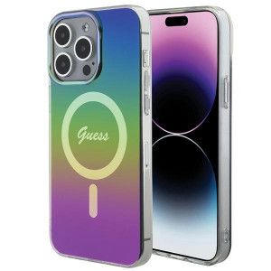 Оригинален твърд гръб GUESS IML Iridescent MagSafe - iPhone 15 Pro черен - Img 1