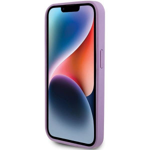 Оригинален твърд гръб GUESS Leather 4G Stamped - iPhone 15 Pro лилав - Img 5