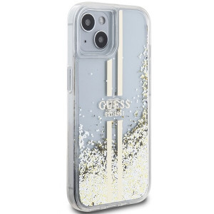 Оригинален твърд гръб GUESS Liquid Glitter Gold Stripes - iPhone 15 Plus / 14 Plus прозрачен - Img 4