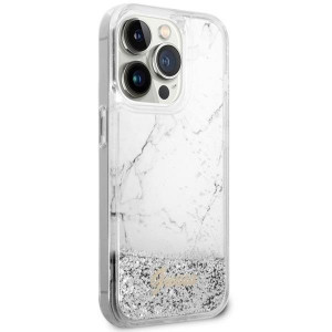 Оригинален твърд гръб GUESS Liquid Glitter Marble GUHCP14XLCSGSGH - iPhone 14 Pro Max бял - Img 4