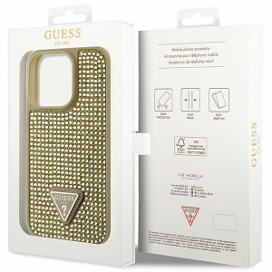 Оригинален твърд гръб GUESS Rhinestone Triangle GUHCP14LHDGTPD - iPhone 14 Pro златист - Img 8