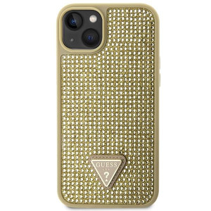 Оригинален твърд гръб GUESS Rhinestone Triangle GUHCP14SHDGTPD - iPhone 14 златист - Img 3