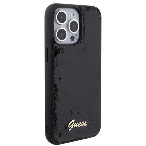 Оригинален твърд гръб GUESS Sequin Script Metal - iPhone 15 Pro Max черен - Img 4