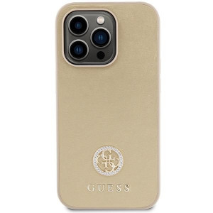Оригинален твърд гръб GUESS Strass Metal Logo GUHCP15LPS4DGPD - iPhone 15 Pro златист - Img 3