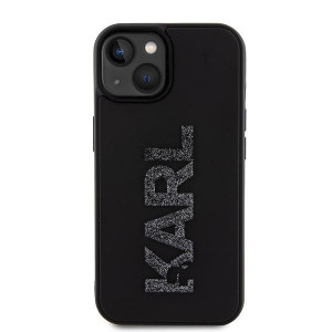 Оригинален твърд гръб KARL LAGERFELD 3D Rubber Glitter Logo - iPhone 15 черен - Img 3