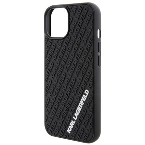 Оригинален твърд гръб KARL LAGERFELD 3D Rubber Multi Logo - iPhone 15 черен - Img 6