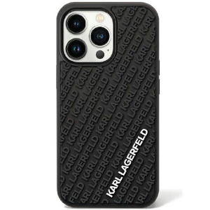 Оригинален твърд гръб KARL LAGERFELD 3D Rubber Multi Logo KLHCN613DMKRLK - iPhone 11 черен