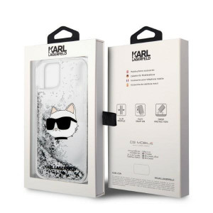 Оригинален твърд гръб KARL LAGERFELD Glitter Choupette Head KLHCP14MLNHCCS - iPhone 14 Plus сребрист - Img 8
