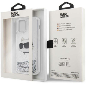 Оригинален твърд гръб KARL LAGERFELD Glitter Choupette Head KLHCP12MLNHCCS - iPhone 12 / 12 Pro сребрист - Img 8