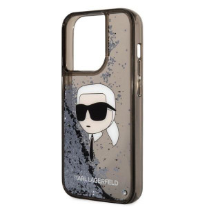 Оригинален твърд гръб KARL LAGERFELD Glitter Karl Head KLHCP14LLNKHCK - iPhone 14 Pro черен - Img 6
