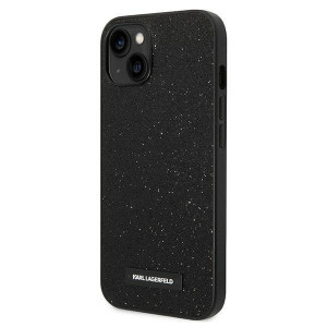 Оригинален твърд гръб KARL LAGERFELD Glitter Plaque Logo KLHCP14MG2ELK - iPhone 14 Plus черен - Img 2