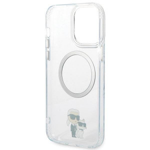 Оригинален твърд гръб KARL LAGERFELD Ikonik Karl & Choupette MagSafe KKLHMP13XHNKCIT - iPhone 13 Pro Max прозрачен - Img 7