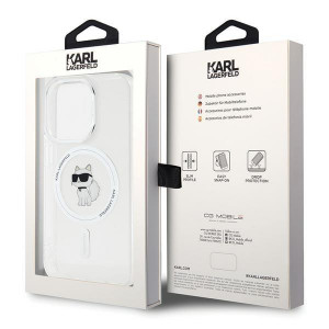 Оригинален твърд гръб KARL LAGERFELD IML Choupette MagSafe - iPhone 15 Pro прозрачен - Img 8