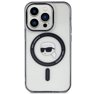 Оригинален твърд гръб KARL LAGERFELD IML Karl's Head MagSafe KLHMP15XHKHNOTK - iPhone 15 Pro Max прозрачен - Img 3