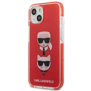 Оригинален твърд гръб KARL LAGERFELD Karl & Choupette Head KLHCP13STPE2TR - iPhone 13 mini червен - Img 2